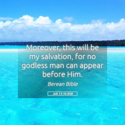 Picture 05 - Job 13:16 BSB - Moreover, this will be my salvation, for no - Bible Verse Picture