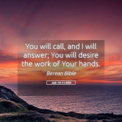 Picture 05 - Job 14:15 BSB - You will call, and I will answer; You will desire - Bible Verse Picture