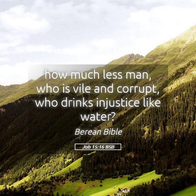 Picture 05 - Job 15:16 BSB - how much less man, who is vile and corrupt, who - Bible Verse Picture