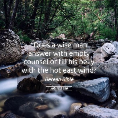 Picture 05 - Job 15:2 BSB - “Does a wise man answer with empty counsel or - Bible Verse Picture
