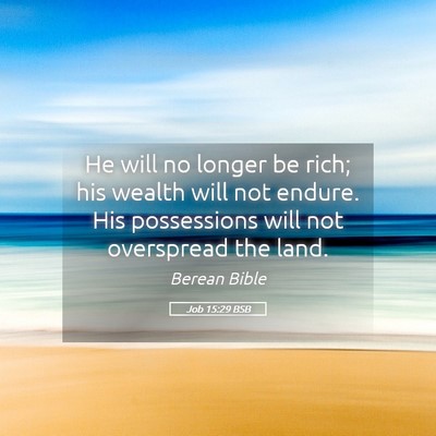 Picture 05 - Job 15:29 BSB - He will no longer be rich; his wealth will not - Bible Verse Picture