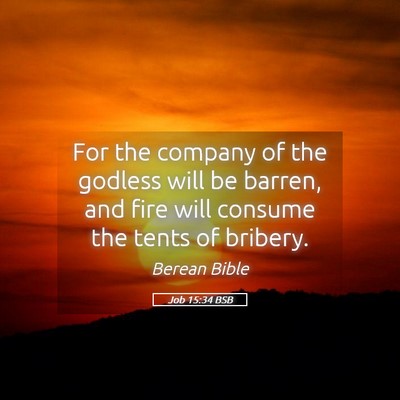 Picture 05 - Job 15:34 BSB - For the company of the godless will be barren, - Bible Verse Picture