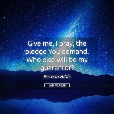 Picture 05 - Job 17:3 BSB - Give me, I pray, the pledge You demand. Who else - Bible Verse Picture