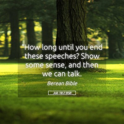 Picture 05 - Job 18:2 BSB - “How long until you end these speeches? Show - Bible Verse Picture
