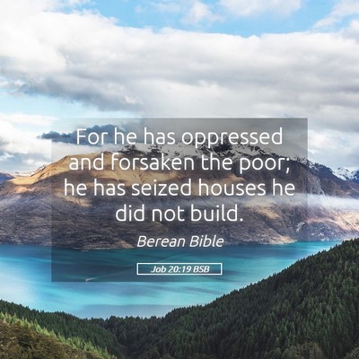 Picture 05 - Job 20:19 BSB - For he has oppressed and forsaken the poor; he - Bible Verse Picture