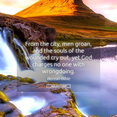 Picture 05 - Job 24:12 BSB - From the city, men groan, and the souls of the - Bible Verse Picture