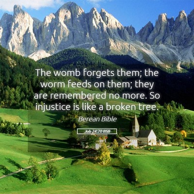 Picture 05 - Job 24:20 BSB - The womb forgets them; the worm feeds on them; - Bible Verse Picture