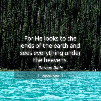 Picture 05 - Job 28:24 BSB - For He looks to the ends of the earth and sees - Bible Verse Picture