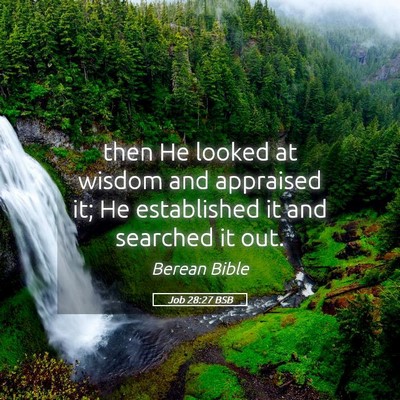 Picture 05 - Job 28:27 BSB - then He looked at wisdom and appraised it; He - Bible Verse Picture
