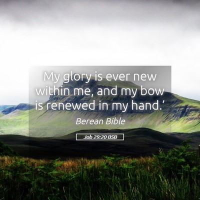 Picture 05 - Job 29:20 BSB - My glory is ever new within me, and my bow is - Bible Verse Picture
