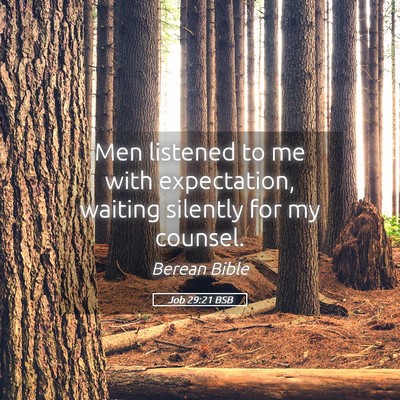 Picture 05 - Job 29:21 BSB - Men listened to me with expectation, waiting - Bible Verse Picture