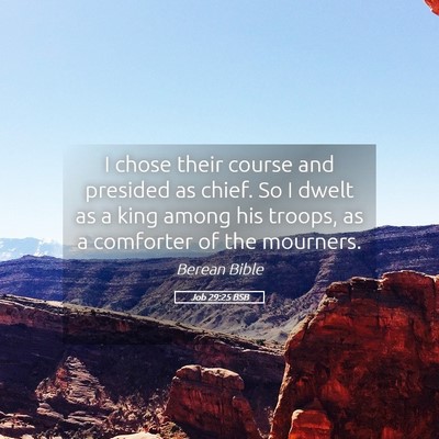 Picture 05 - Job 29:25 BSB - I chose their course and presided as chief. So I - Bible Verse Picture
