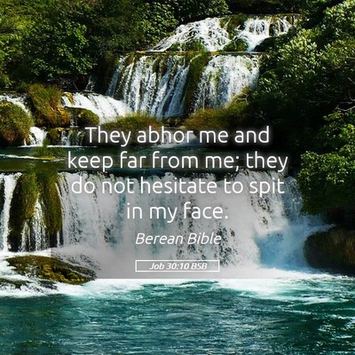 Picture 05 - Job 30:10 BSB - They abhor me and keep far from me; they do not - Bible Verse Picture