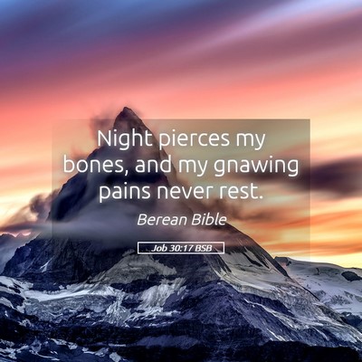 Picture 05 - Job 30:17 BSB - Night pierces my bones, and my gnawing pains - Bible Verse Picture