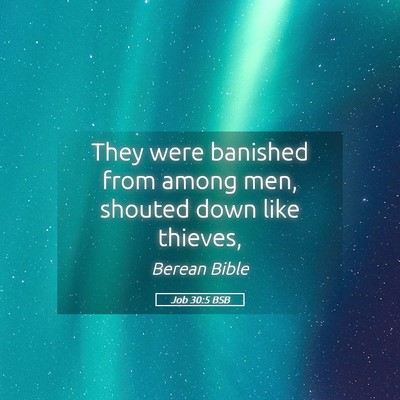 Picture 05 - Job 30:5 BSB - They were banished from among men, shouted down - Bible Verse Picture