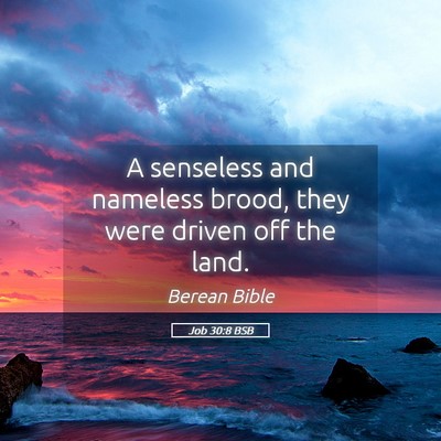 Picture 05 - Job 30:8 BSB - A senseless and nameless brood, they were driven - Bible Verse Picture