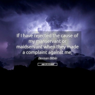 Picture 05 - Job 31:13 BSB - If I have rejected the cause of my manservant or - Bible Verse Picture