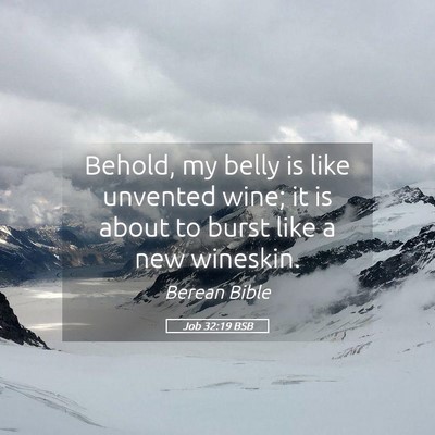 Picture 05 - Job 32:19 BSB - Behold, my belly is like unvented wine; it is - Bible Verse Picture