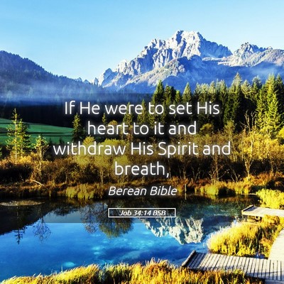 Picture 05 - Job 34:14 BSB - If He were to set His heart to it and withdraw - Bible Verse Picture