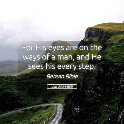 Picture 05 - Job 34:21 BSB - For His eyes are on the ways of a man, and He - Bible Verse Picture