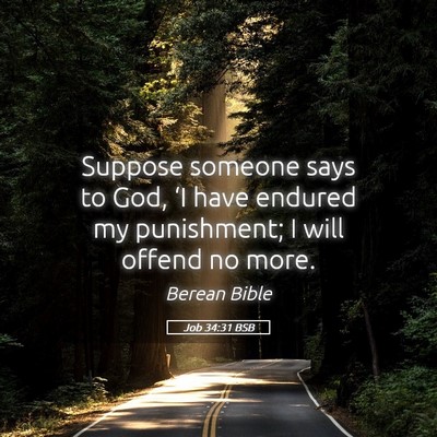 Picture 05 - Job 34:31 BSB - Suppose someone says to God, ‘I have endured my - Bible Verse Picture