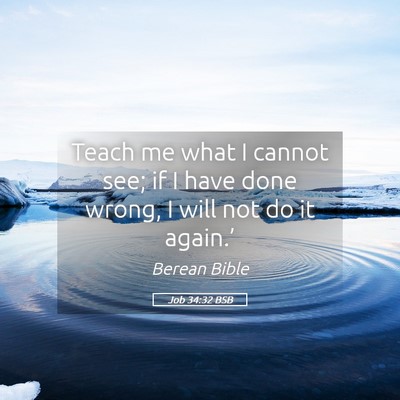 Picture 05 - Job 34:32 BSB - Teach me what I cannot see; if I have done wrong, - Bible Verse Picture