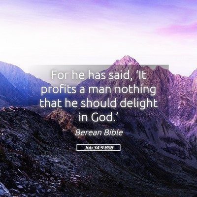 Picture 05 - Job 34:9 BSB - For he has said, ‘It profits a man nothing that - Bible Verse Picture