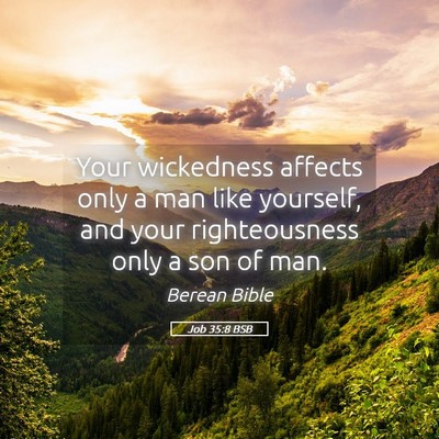 Picture 05 - Job 35:8 BSB - Your wickedness affects only a man like yourself, - Bible Verse Picture
