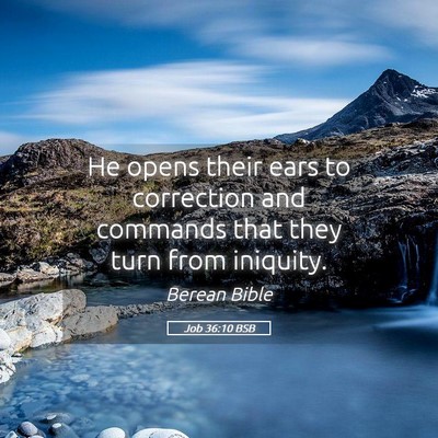 Picture 05 - Job 36:10 BSB - He opens their ears to correction and commands - Bible Verse Picture