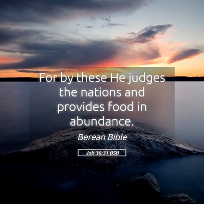 Picture 05 - Job 36:31 BSB - For by these He judges the nations and provides - Bible Verse Picture