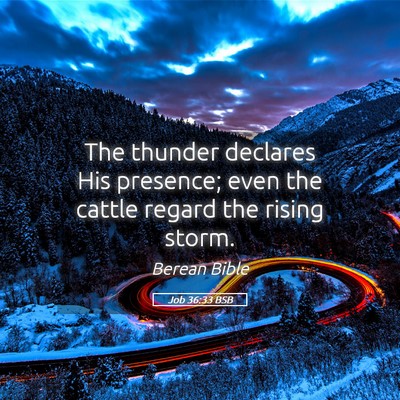 Picture 05 - Job 36:33 BSB - The thunder declares His presence; even the - Bible Verse Picture