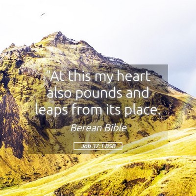 Picture 05 - Job 37:1 BSB - “At this my heart also pounds and leaps from - Bible Verse Picture