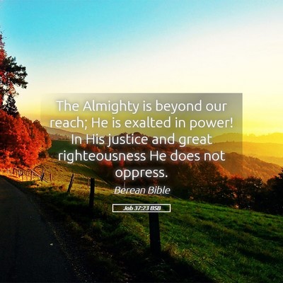 Picture 05 - Job 37:23 BSB - The Almighty is beyond our reach; He is exalted - Bible Verse Picture