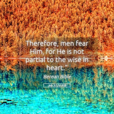 Picture 05 - Job 37:24 BSB - Therefore, men fear Him, for He is not partial to - Bible Verse Picture