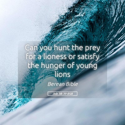 Picture 05 - Job 38:39 BSB - Can you hunt the prey for a lioness or satisfy - Bible Verse Picture