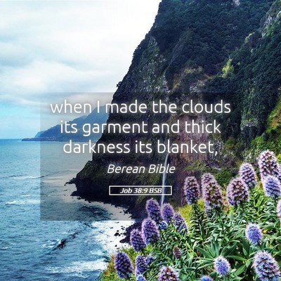 Picture 05 - Job 38:9 BSB - when I made the clouds its garment and thick - Bible Verse Picture