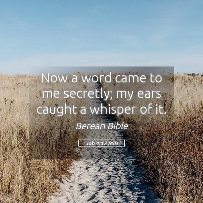 Picture 05 - Job 4:12 BSB - Now a word came to me secretly; my ears caught a - Bible Verse Picture