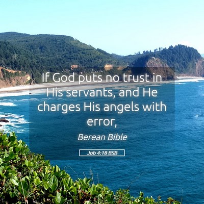 Picture 05 - Job 4:18 BSB - If God puts no trust in His servants, and He - Bible Verse Picture