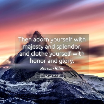 Picture 05 - Job 40:10 BSB - Then adorn yourself with majesty and splendor, - Bible Verse Picture