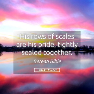 Picture 05 - Job 41:15 BSB - His rows of scales are his pride, tightly sealed - Bible Verse Picture