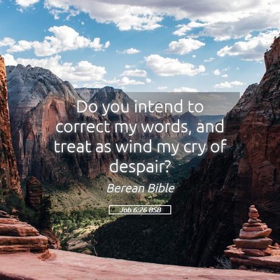 Picture 05 - Job 6:26 BSB - Do you intend to correct my words, and treat as - Bible Verse Picture