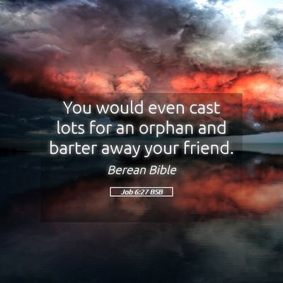 Picture 05 - Job 6:27 BSB - You would even cast lots for an orphan and barter - Bible Verse Picture