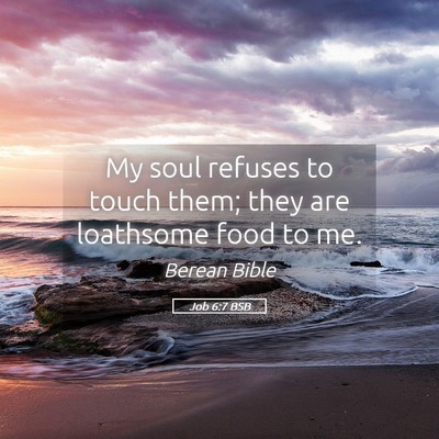 Picture 05 - Job 6:7 BSB - My soul refuses to touch them; they are loathsome - Bible Verse Picture