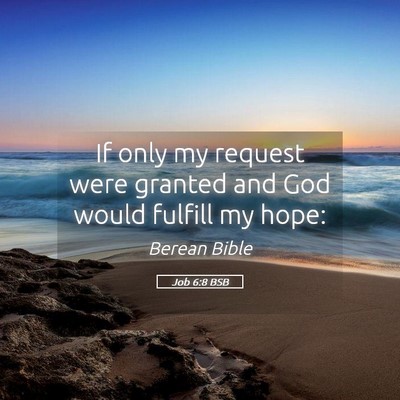 Picture 05 - Job 6:8 BSB - If only my request were granted and God would - Bible Verse Picture