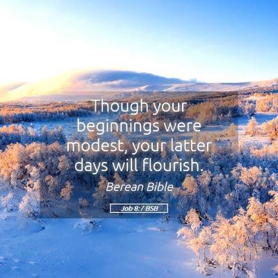 Picture 05 - Job 8:7 BSB - Though your beginnings were modest, your latter - Bible Verse Picture