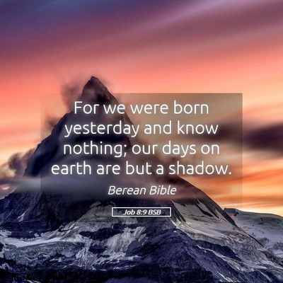 Picture 05 - Job 8:9 BSB - For we were born yesterday and know nothing; our - Bible Verse Picture