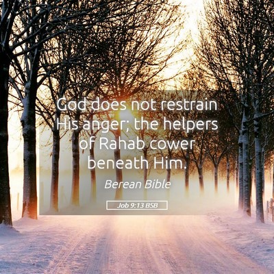 Picture 05 - Job 9:13 BSB - God does not restrain His anger; the helpers of - Bible Verse Picture