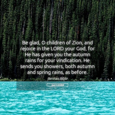 Picture 05 - Joel 2:23 BSB - Be glad, O children of Zion, and rejoice in the - Bible Verse Picture