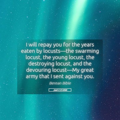 Picture 05 - Joel 2:25 BSB - I will repay you for the years eaten by - Bible Verse Picture