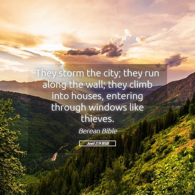 Picture 05 - Joel 2:9 BSB - They storm the city; they run along the wall; - Bible Verse Picture